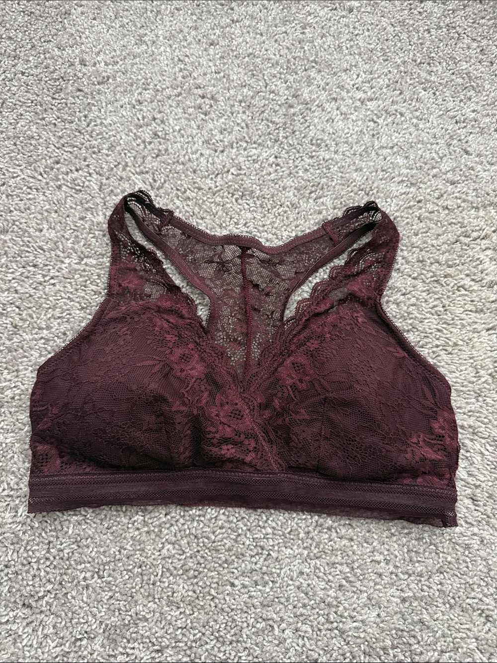 Maurices Lace Racerback Bralette in Burgundy Plum